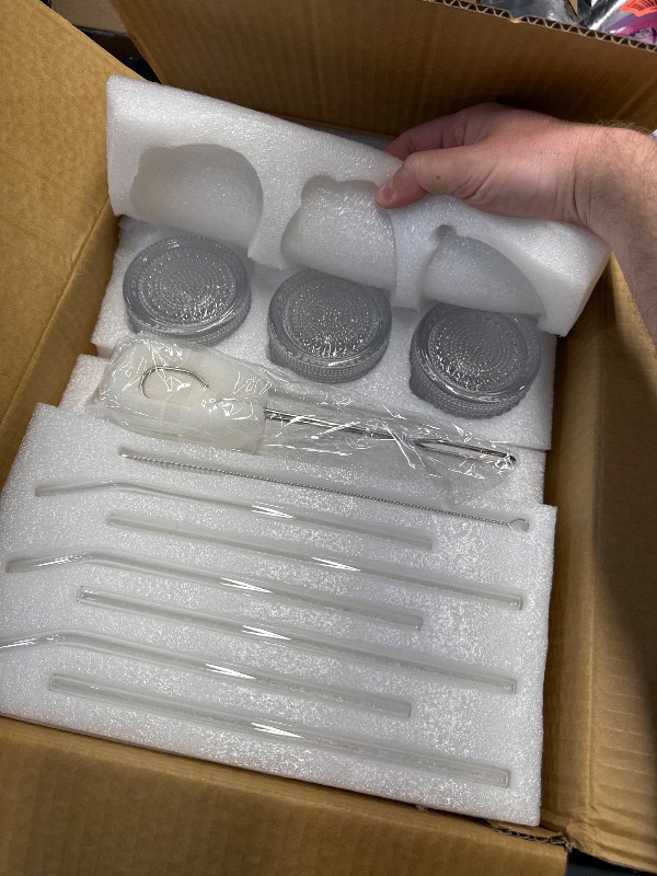 Photo 1 of (FAIR) ZMOWIPDL Vintage Glassware Drinking Glasses Set of 12,Clear 12oz & 15oz Hobnail Glass Cups,Embossed Water Tumbler,for Beer,Cocktail,Whiskey,Juice and Various Mixed Drinks- 1 Cleaning Brush