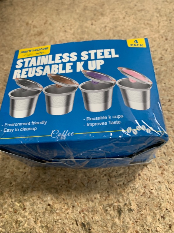 View 2 of RETHONE K Cup Reusable Coffee Pods, Stainless Steel Reusable K Cups Coffee Filter Compatible with Keurig 1.0 & 2.0 Coffee Makers BPA-Free Refillable Coffee Filters (4 Pack)