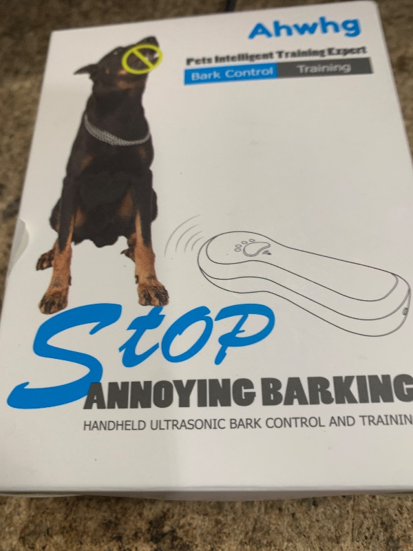 Photo 1 of Ahwhg New Anti Barking Device,Dog Barking Control Devices,Rechargeable Ultrasonic Dog Bark Deterrent up to 16.4 Ft Effective Control Range Safe for Human & Dogs Portable Indoor & Outdoor(Blue)