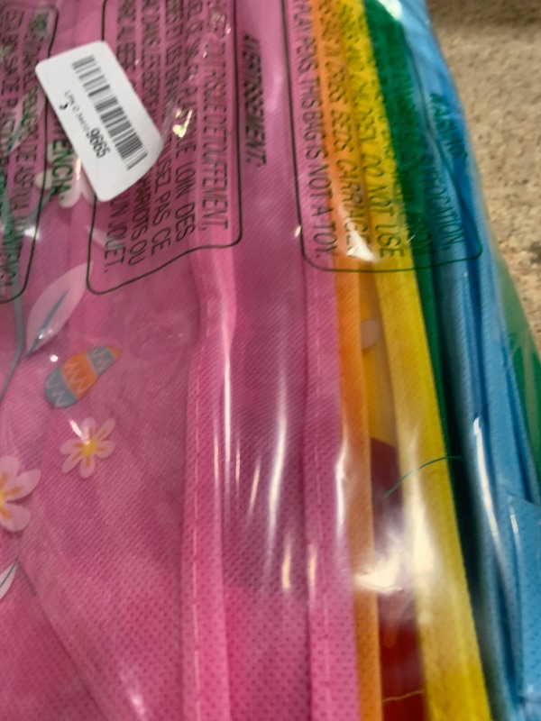 Photo 1 of 12PCS Happy Easter Egg Hunt Bags Easter Bunny Carrot Chick Egg Gift Bags with Handles, Easter Treat Bags, Easter Party Supplies , 13" ×13" × 4"