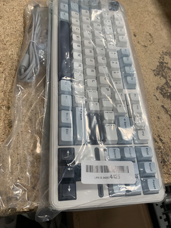 Photo 1 of AULA F87 Wired Gaming Keyboard, 75% TKL Hot Swappable Custom Keyboard with Detachable USB Cable, Pre-lubed Greywood Switches, RGB Backlit Mechanical Gaming Keyboards for WINS/PC/Mac (White Blue)