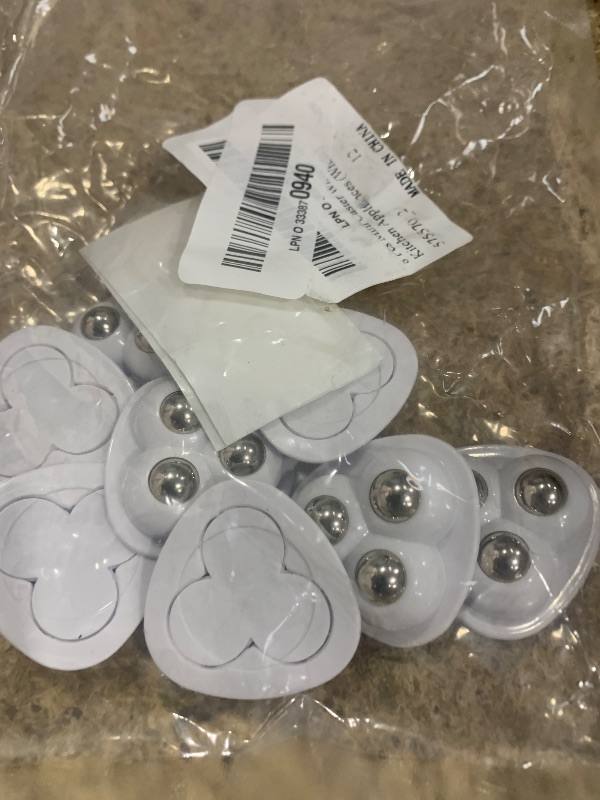 Photo 1 of 8 Pcs Mini Swivel Wheels - Stick on Wheels for Mop Bucket, Storage Bins, Trash Can, Appliance Sliders (White)