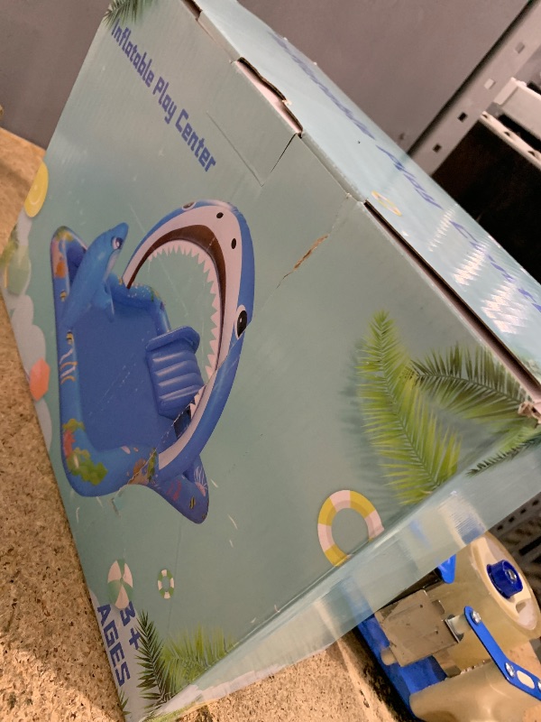 Photo 1 of Onory Inflatable Kiddie Pool Inflatable Play Center Kids Toddler Pool with Water Slide, Water Sprayers Toddler Pool with Play Ball Hoop Thickened Swimming Pool for Backyard