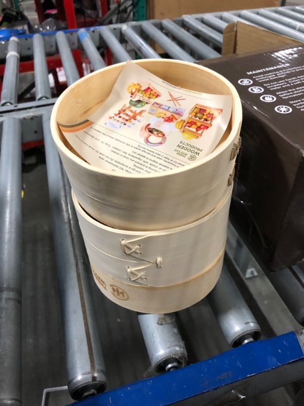 Photo 1 of 2-Tier 6" Bamboo Steamer With 100 Parchment Liners- 2 Bamboo Steamer Basket + Lid & 100 Steaming Liner Supplies, Mini Dumpling Steamer Basket For Cooking Bao Bun, Dim Sum Chinese Asian Food&Vegetables