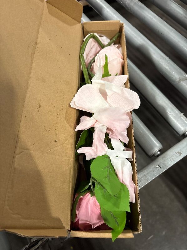 Photo 1 of SUMTIPHUN 4 Pcs Light Pink Roses Artificial Flowers Real Touch Silk Rose Faux Big Peony Gift for Mom Home Kitchen Living Room Decor Corsage Wedding Bouquet Party Table Centerpiece.