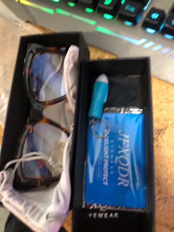 Photo 1 of JFXQDR Women's Oversized Blue Light Blocking Glasses, XL Cat Eye Computer Gaming Eyeglasses Anti Eyestrain & UV Glare RF6217 (Coco Tortoise Cateye Frame)