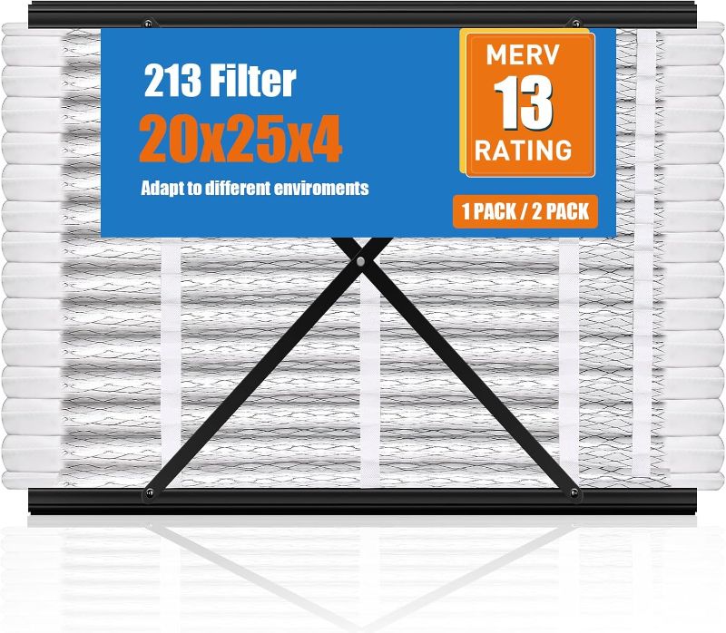 Photo 1 of 
2 Pack 213 Replacement Filter for AprilAire Whole House Air Purifiers, Compatible with Aprilaire Models 1210, 1620, 2210, 2216, 3210, and 4200, 20x25x4...