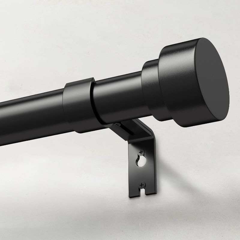 Photo 1 of 
IFELS Heavy Duty Curtain Rods for Windows 48 to 84 Inch, 1 Inch Adjustable Black Curtain Rod Set with Easy Installation and Modern Design (A1,Black,30-90")