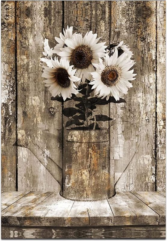 Photo 1 of 
Farmhouse Wall Decor Canvas Wall Art Rustic Floral Country Sunflower 16"x24" Home Decor for Bedroom LivingRoom Rustic Decor