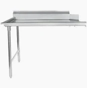 Photo 1 of  48" Wide Stainless Steel Clean Dishtable with Backsplash | Straight Design Left Hand Side Commercial Worktop table for Restaurant Diner Cafeteria...

