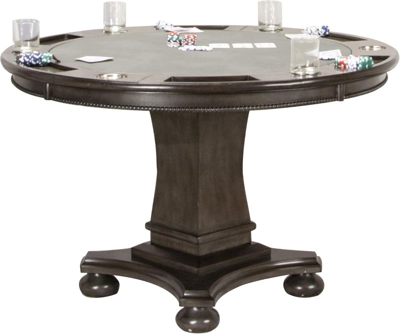 Photo 1 of 
Sunset Trading Vegas Dining and Poker Table, 2 in 1 Game, Gray/Black/Off-white