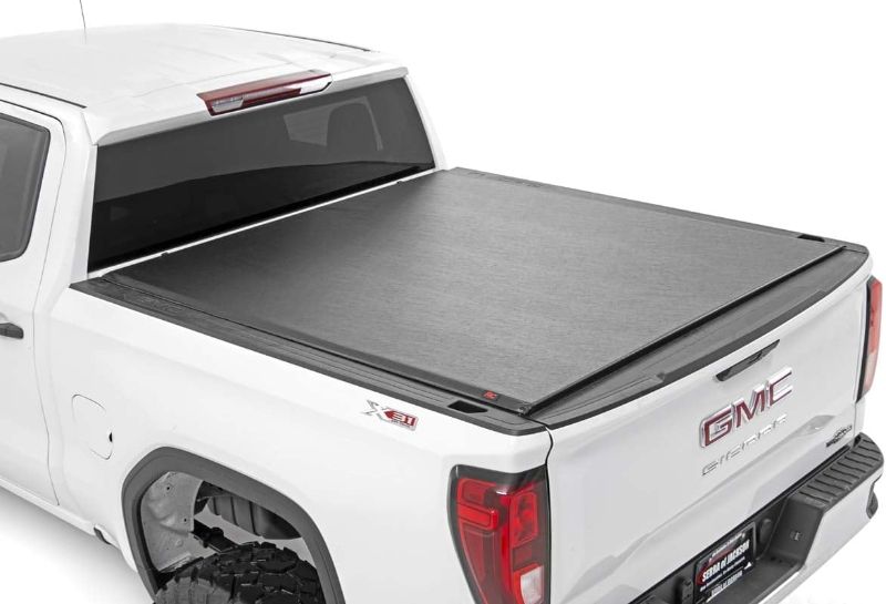Photo 1 of Rough Country Soft Roll-Up Truck Bed Cover for Chevy Silverado & GMC Sierra 1500 (2019-2025) - Fits 5'10 (69.9") Short Bed, Weather-Resistant Truck Tonneau Cover          