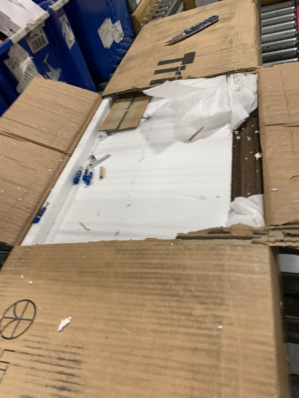 Photo 1 of Tribesigns Farmhouse Console Table, 47 Inches Entryway Console Table with Storage, Industrial Hallway Accent Table for Living Room, Entrance