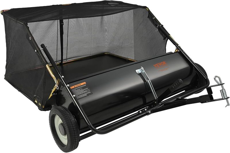 Photo 1 of 
VEVOR Tow Behind Lawn Sweeper 50", Pull Behind Lawn Sweeper, 26 cu. ft Large Capacity Leaf & Grass Collector, with Adjustable