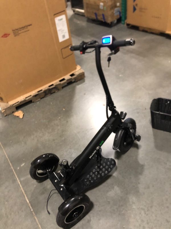 Photo 1 of MobiliGo - 3 Wheel Foldable Electric Mobility Scooters for Adults, Seniors, and Elderly - Folding Scooter Lightweight - Long Range Travel, Power Extended Battery with Charger and Basket Included