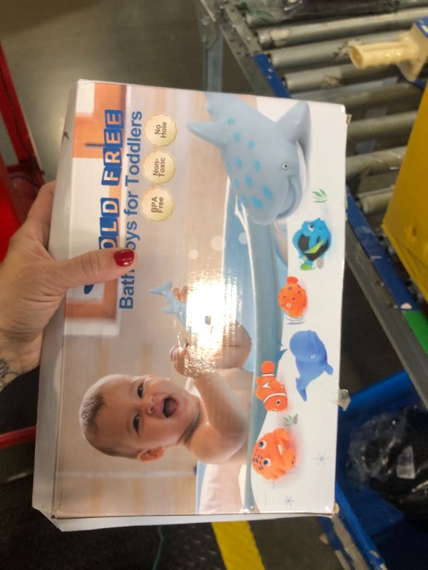 Photo 1 of **PARTIAL SET*
No Hole Mold Free Bath Toys for Toddlers 1-3, Water Toys for 6-12 Months Infants with Storage Bag, Baby Shark Toys for Pool, Bathtub, Beach, Shower, Tub, Kids Boys Girls Gifts
