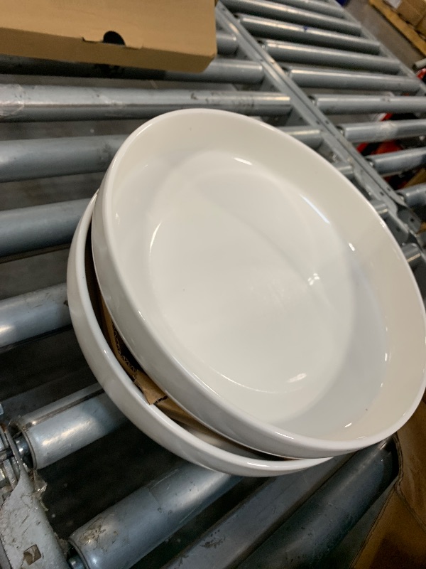 Photo 1 of **ONLY 2**DOWAN 8.5" Large Pasta Bowls Set of 4, White Ceramic Salad Bowl, Microwave, Oven & Dishwasher Safe, Deep Design Perfect for Serving, Soup, Dinner Plates, Mothers Day Gifts