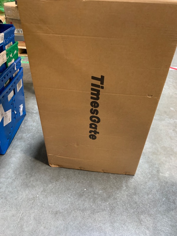 Photo 1 of 2 BOXES***PARTIAL SET** TimesGate Extendable Dining Table for 8-12 Seat, Flexible Stretch, Tabletop Made from Rock Plate and Tempered Glass, Solid Carbon Steel Base, 35.4" D x 94.5" W x 30" H, Dark Grey ***ONLY LEGS TABLE***