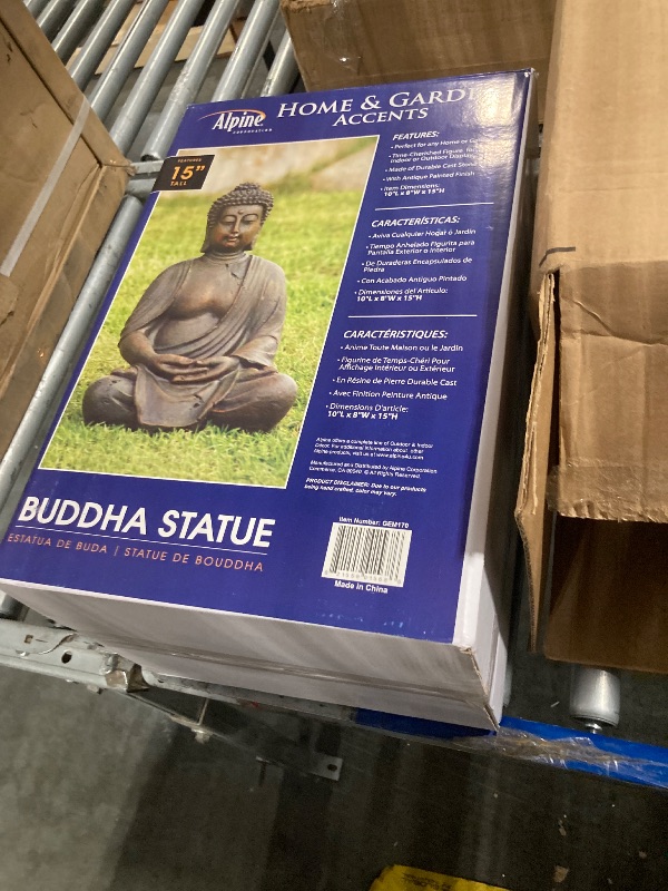 Photo 1 of Alpine Corporation 15" Tall Indoor/Outdoor Meditating Buddha Statuary Décor