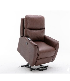 Photo 1 of *COLOR MAY VARY* Lifesmart Modern Brown Faux Leather Accent Chair

