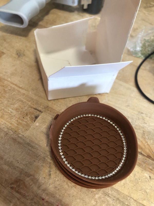 Photo 1 of BELOMI 4PCS Bling Car Cup Holder Coaster, Universal Crystal Rhinestone Anti-Slip Cup Holder Insert Coaster, Waterproof Round Shape Auto Drink Mat, Vehicle Interior Accessories for SUV Truck