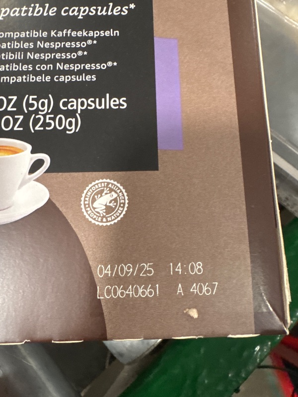 Photo 1 of ** EXPIRED/NO RETURNS**  Amazon Brand - Solimo Lungo Capsules, Compatible with Nespresso Original Brewers, Medium Roast, 50 Count (Pack of 1)