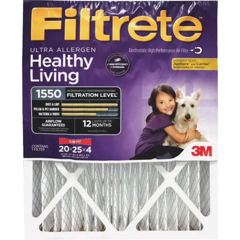 Photo 1 of 3M Filtrete Healthy Living 1550 MPR 4-Inch Ultra Allergen Reduction Slim-Fit Filters 