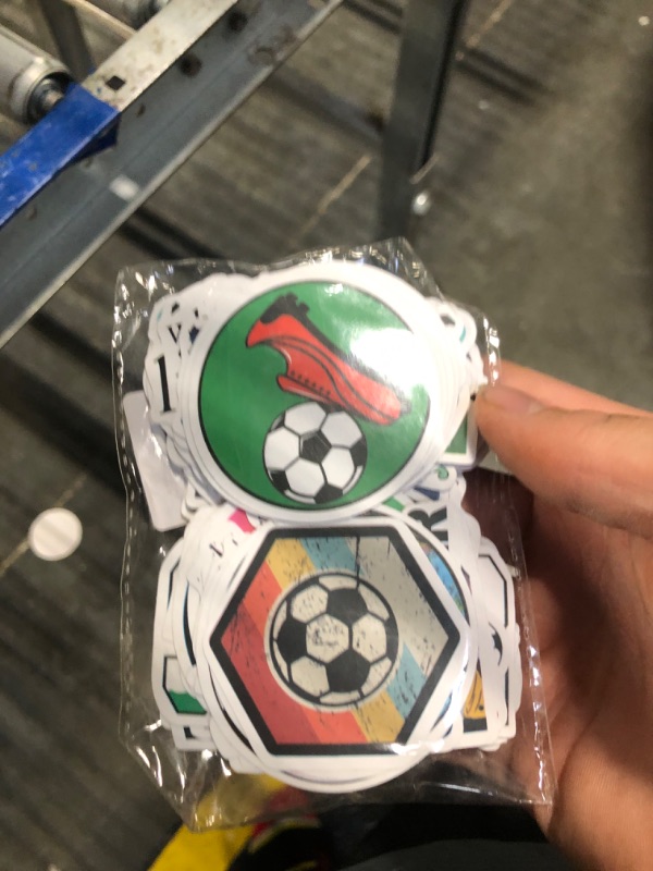 Photo 1 of 100PCS Soccer Stickers for Water Bottle World Cup Laptop Sticker Vinyl Waterproof Stickers Wardrobe Car Skateboard Phone Luggage Guitar Decal for Kids