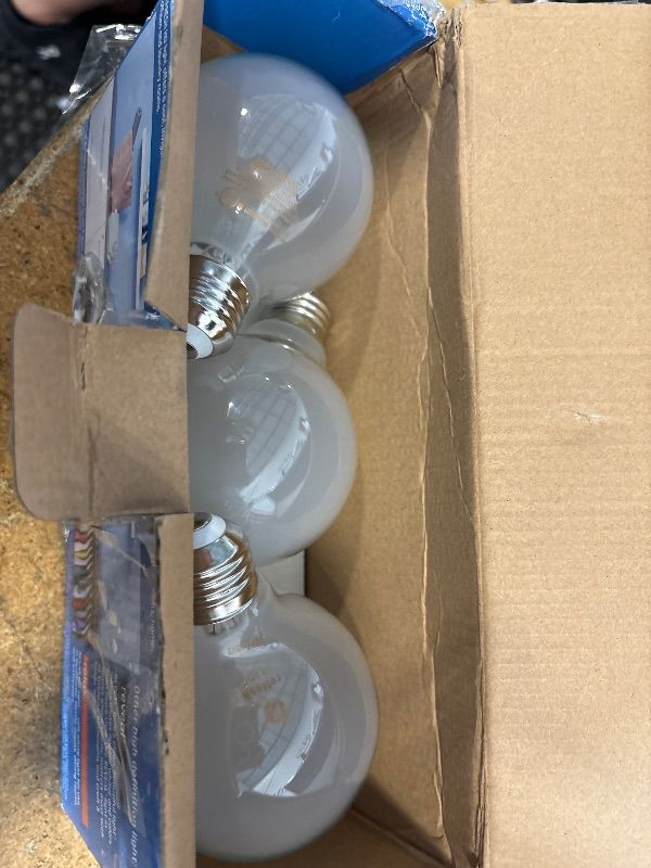 Photo 1 of GE Refresh LED Light Bulbs, 40 Watt, Daylight, G25 Globe Bulbs, Frosted, Medium Base (3 Pack)