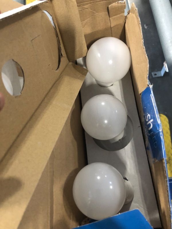Photo 1 of GE Refresh LED Light Bulbs, 40 Watt, Daylight, G25 Globe Bulbs, Frosted, Medium Base (3 Pack)