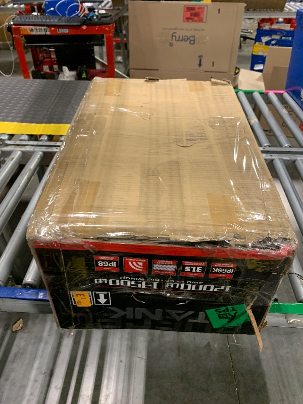 Photo 1 of GRIPWAY Winch 13500lb Waterproof Electric Synthetic Rope Winch 12V with Hawse Fairlead,Remote, Double Colored Rope,Snatch Block,2 in 1 Infrared Remote Control and Wired Control,for Truck SUV Jeep