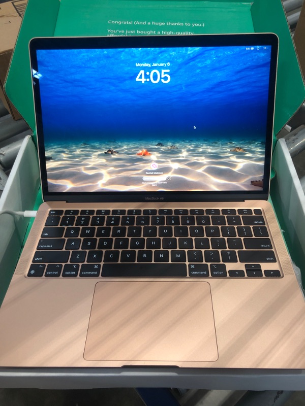 Photo 1 of 2020 Apple MacBook Air with Apple M1 Chip (13-inch, 8GB RAM, 256GB SSD Storage) (QWERTY English) Gold (Renewed Premium)
