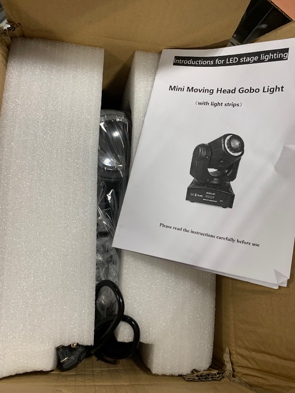 Photo 1 of  Moving Head DJ Lights Mini Beam Stage Lights with Sound Activated RGBW 4 In1 Super Bright Spot Light DMX Control for Wedding DJ Party Stage Lighting