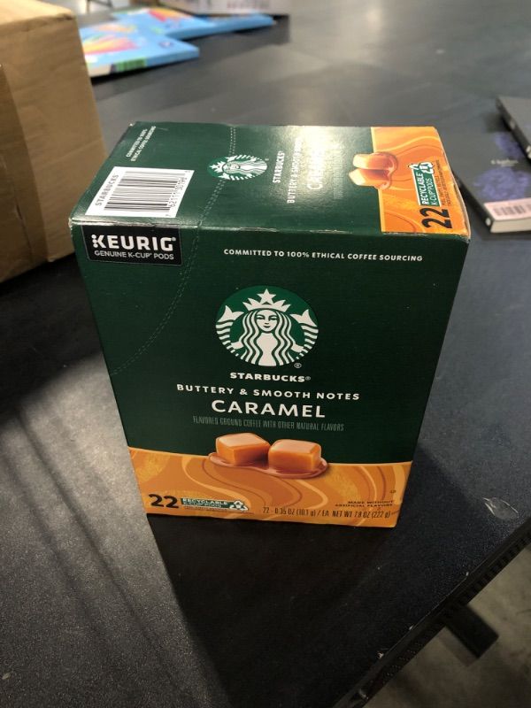 Photo 1 of Starbucks K-Cup Coffee Pods, Caramel Naturally Flavored Coffee For Keurig Brewers, 100% Arabica, 1 Box (22 Pods)