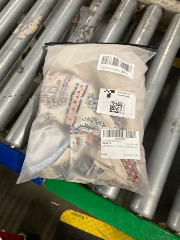 Photo 1 of COZYEASE Men's 2 Pieces Floral Letter Graphic Print Button Front Short Sleeve Shirt Top and Shorts Set Multicolor XXL