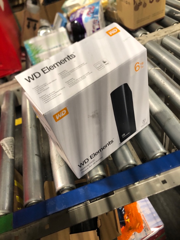 Photo 1 of ***Power cord missing***Western Digital 6TB Elements Desktop USB 3.0 external hard drive for plug-and-play storage - WDBWLG0060HBK-NESN