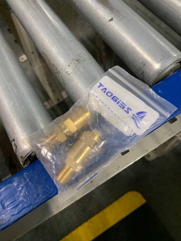 Photo 1 of 2 Pack  Fitting Adapter of 1/4" NPTF Male x 3/8" Hose ID x 5/8" Hose OD, Pipe Connector Replacement Part, Brass