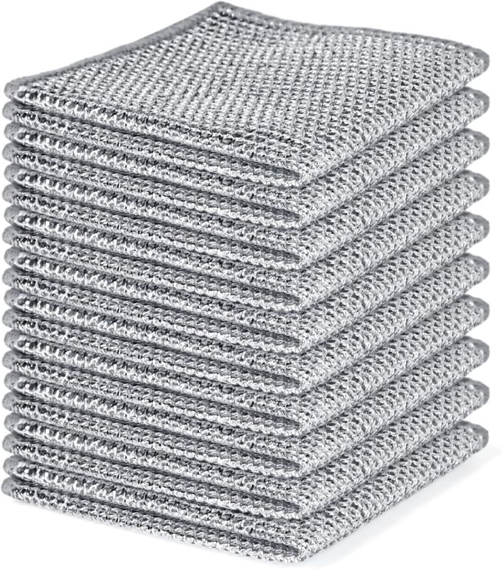 Photo 1 of 10PCS Set Non-Scratch Steel Wool Dishcloth - Multi Purpose Wire Dishwashing Rags Kitchen Towels and Dishcloths Sets Durable Cleaning Pads Bathroom Home Essentials Cleaning Supplies Tools
