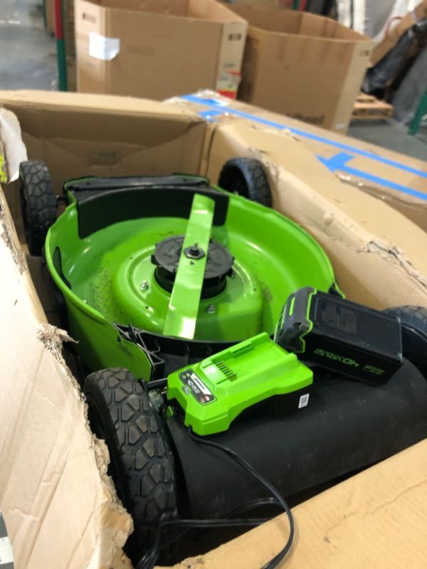 Photo 1 of Greenworks 40V 21" Brushless Cordless (Self-Propelled) Lawn Mower (LED Headlight + Aluminum Handles), 5.0Ah Battery and Charger Included (75+ Compatible Tools)
