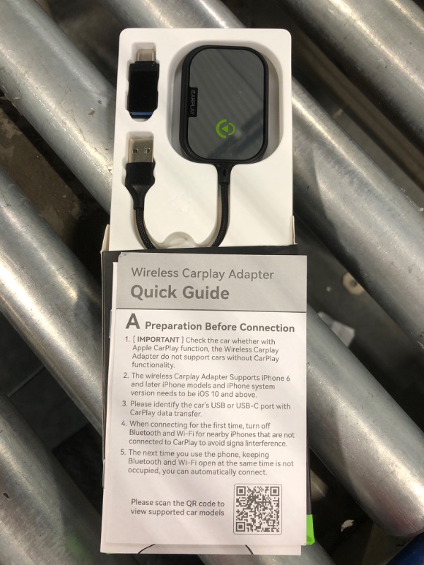 Photo 1 of ***SIMILAR***NITEGUIDE Wireless CarPlay AdapterPlug and Play, Auto Connect Converts Wired CarPlay to Wireless, Car Play Wireless Adapter Compatible for iPhone iOS 10+, Black