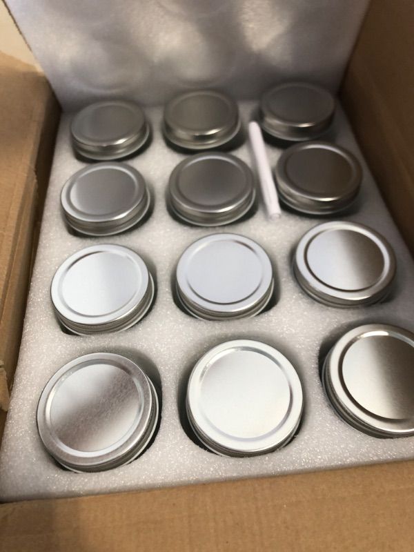 Photo 1 of Accguan Mason Jars 16 oz With Regular Lids and Bands, Ideal for Jam, Honey, Wedding Favors, Shower Favors, DIY Magnetic Spice Jars, 12 PACK, 16 Labels Included