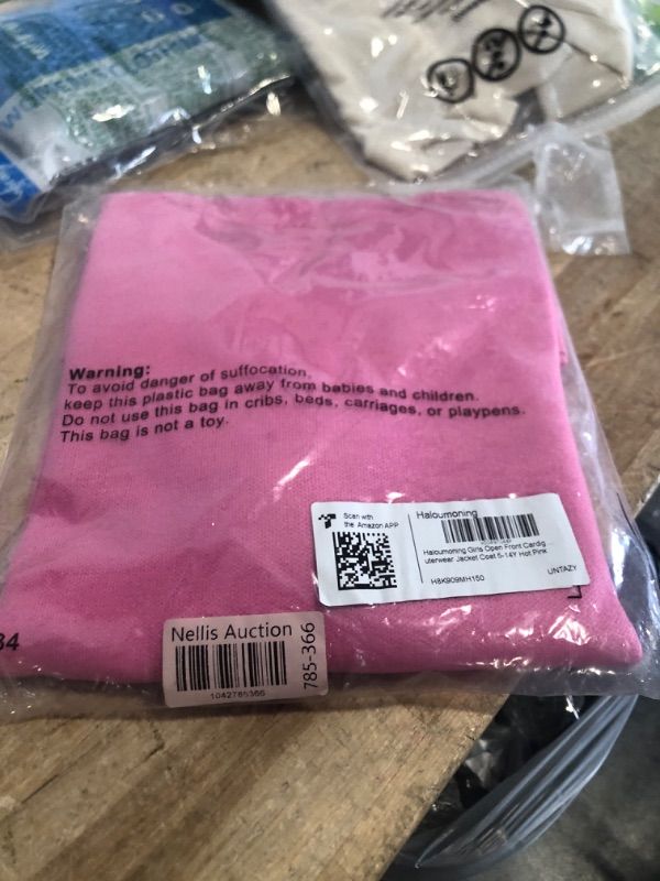Photo 1 of Haloumoning Girls Open Front Cardigan Casual Long Sleeve Knit Sweater Kids Fall Solid Cute Outerwear Coat 5-14Y Hot Pink
