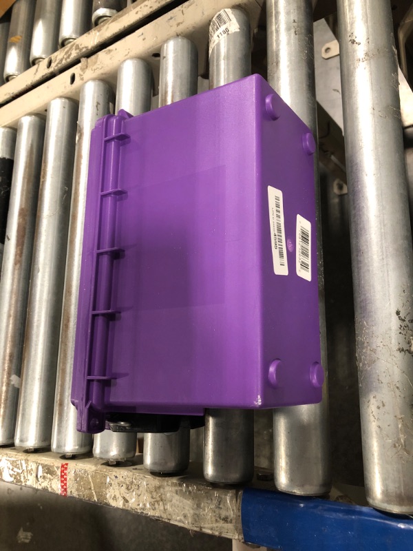 Photo 1 of Sheffield 12632 Ammo Storage Box, Stackable .30 Cal Field Boxes, Water and Dust Resistant, Lockable Storage Box with Handle, Secures Hunting Gear, Supplies, and Bullets, Made in USA, Purple, 1-Pack