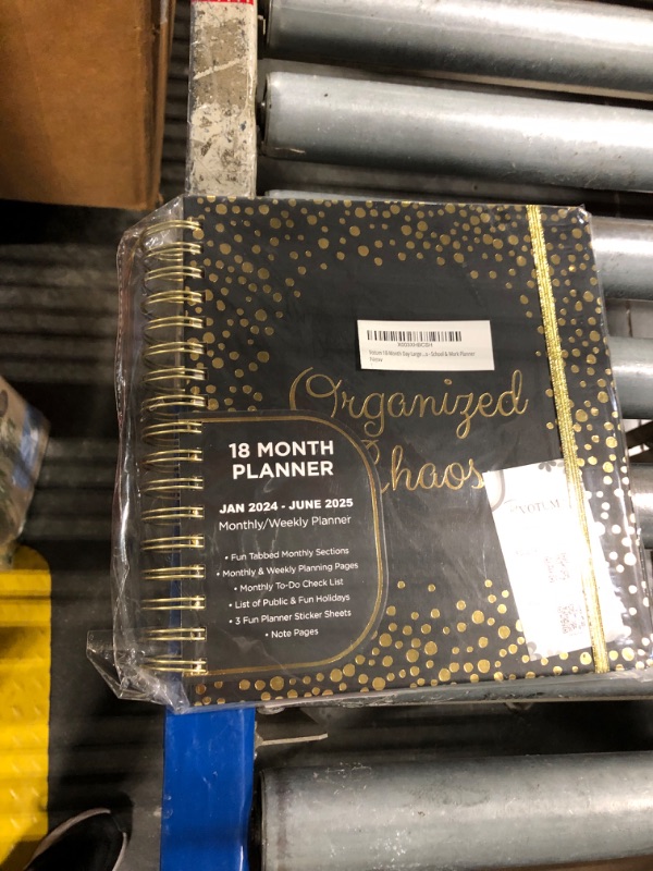 Photo 1 of Votum 18-Month Day Large Planner, 2024-2025, Daily, Weekly & Monthly, January-June, Organized Chaos Black - Appointment Book with 3 Sticker Sheets, Twin-Ring Binding, Notes Pages - School & Work