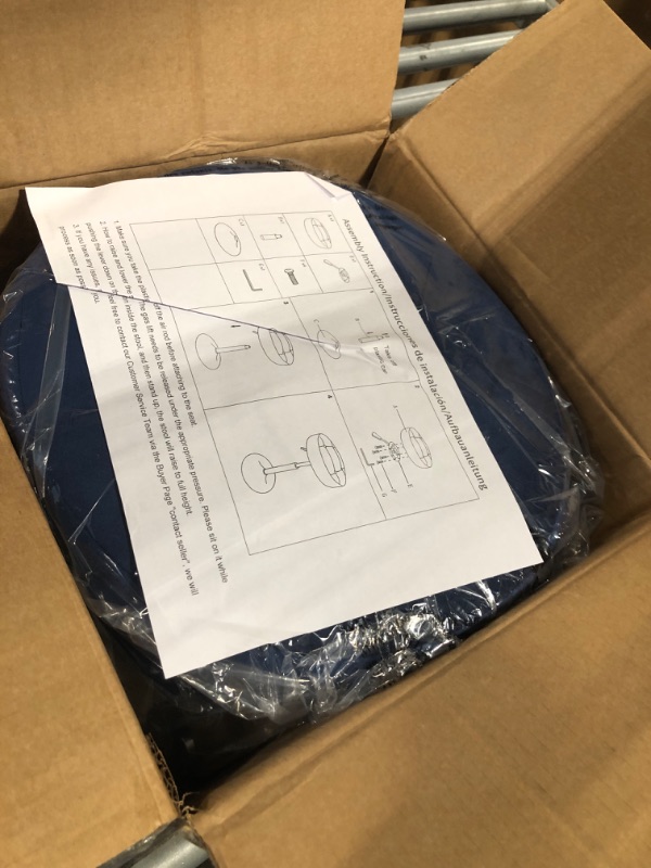 Photo 1 of Gitrah Blue Vanity Chair for Makeup Room Vanity Stool for Makeup Room Round Velvet Tufted Makeup Chair Vanity Stools for Bathroom Height Adjustable 360 Swivel