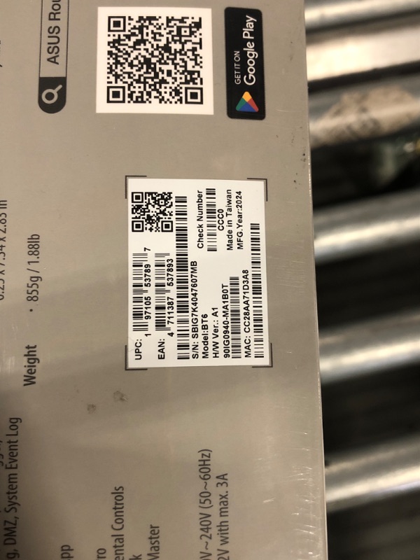 Photo 1 of ASUS ZenWiFi BT6 Tri-Band WiFi 7 Mesh, 9.4 Gbps, 3000 sq.ft. (1pk), 2.5G WAN Port, Security and Parental Controls Included, Smart Home Master SSIDs, 4G & 5G Mobile Tethering          
