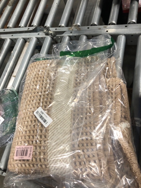 Photo 1 of MontVoo Waffle Runner-Rug, Super Absorbent Bath Mat with Tassels, Non Slip Washable Rug for Bathroom Floor, 24"x48", Beige