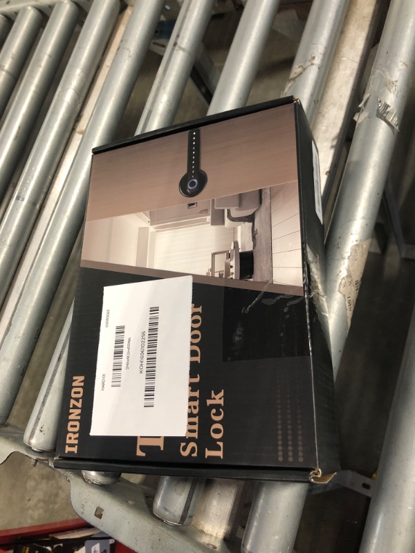 Photo 1 of IRONZON Fingerprint Door Lock Smart Door Lock with App/Code/Backup Key/Fingerprint Smart Door Knob with Handle for Home Hotel Office Apartment Bedroom Silver