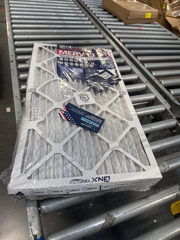 Photo 1 of BNX TruFilter 12x25x1 Air Filter MERV 13 (4-Pack) - MADE IN USA - Electrostatic Pleated Air Conditioner HVAC AC Furnace Filters for Allergies, Pollen, Mold, Bacteria, Smoke, Allergen, MPR 1900 FPR 10,           