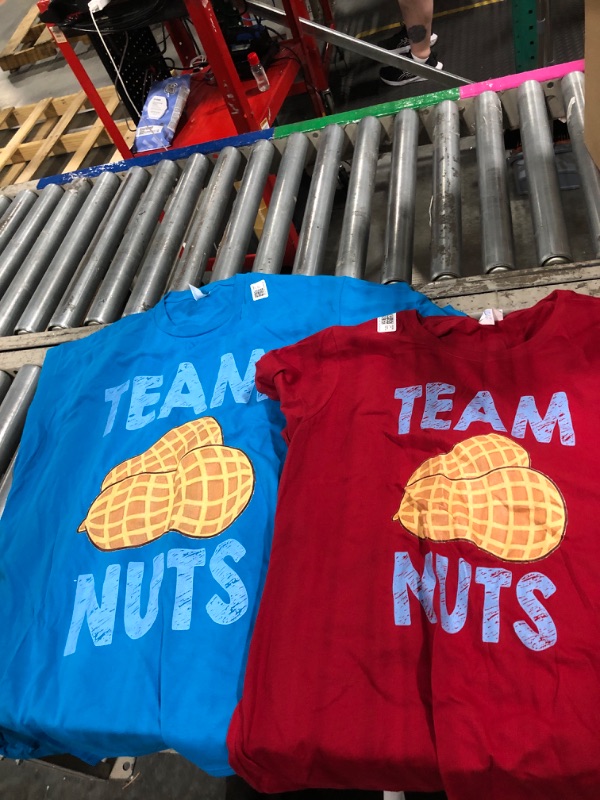 Photo 1 of ** pack of 2, RED AND BLUE. WOMAN RED LARGE, MENS BLUE XL**
Team Nuts Funny Team Boy Gender Reveal Tshirt Tee T-Shirt